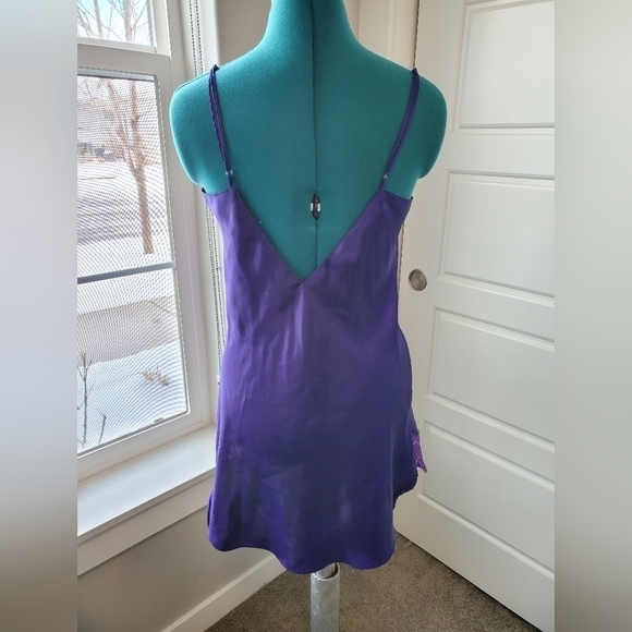 VINTAGE VICTORIA'S SECRET GOLD LABEL PURPLE NEGLIGEE LINGERIE SLEEP WOMEN MEDIUM - Picture 4 of 13